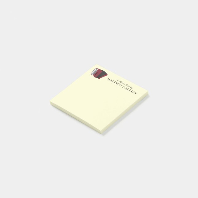 Accordion Musician Band Teacher Post-it Notes (Angled)