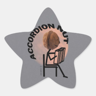 Accordion Nut! Star Sticker