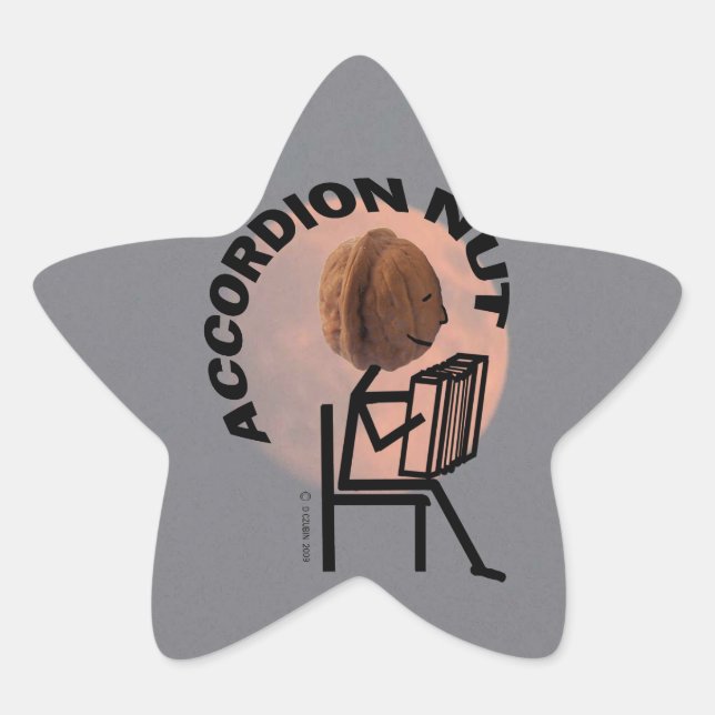 Accordion Nut! Star Sticker (Front)