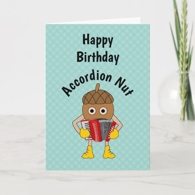Accordion Nut Text Birthday Card (Front)