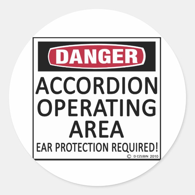 Accordion Operating Area Classic Round Sticker (Front)