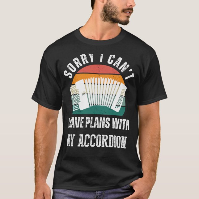 Accordion Plans Funny Tee: Embrace Musical Humour  T-Shirt (Front)