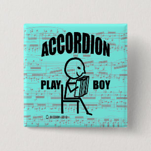 Accordion Play Boy 15 Cm Square Badge