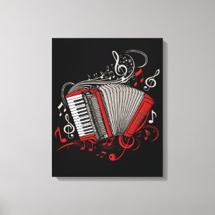 Accordion Player Gift Men Folk Music Accordion Canvas Print