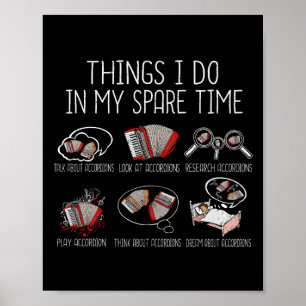 Accordion Player Gift Men Folk Music Accordion Poster