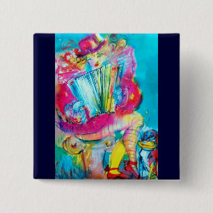 ACCORDION PLAYER IN THE NIGHT 15 CM SQUARE BADGE