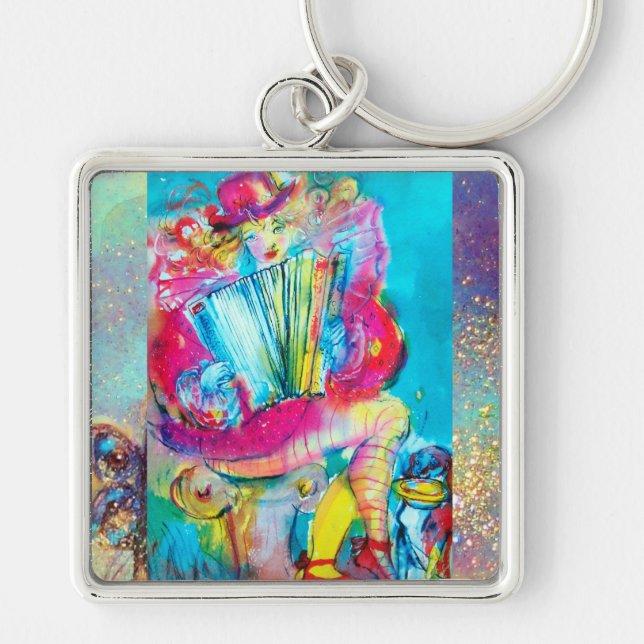 ACCORDION PLAYER IN THE NIGHT KEY RING (Front)