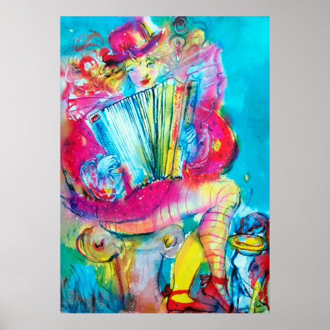 ACCORDION PLAYER IN THE NIGHT POSTER (Front)