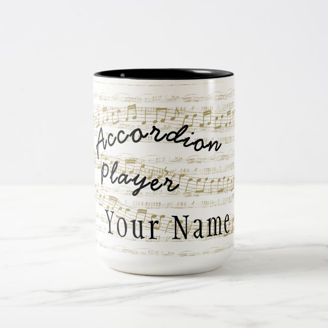 Accordion player large mug with your name (Center)
