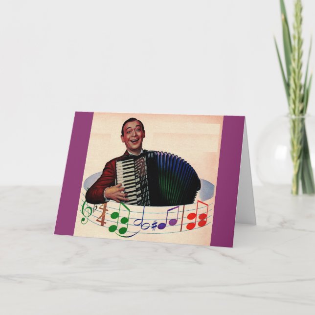 accordion player note card (Front)