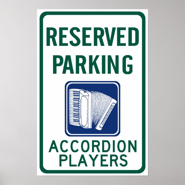 Accordion Player Parking Poster (Front)