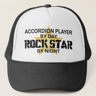 Accordion Player Rock Star by Night Trucker Hat
