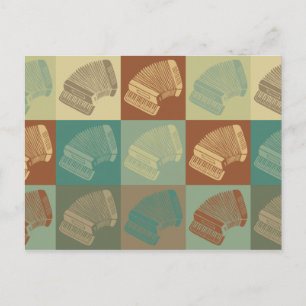 Accordion Pop Art Postcard