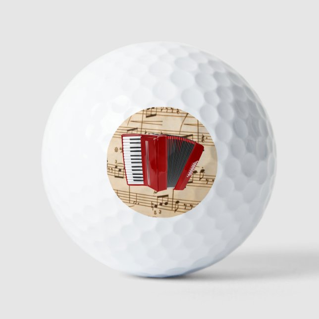 Accordion: Red Accordion, Golf Balls (Front)