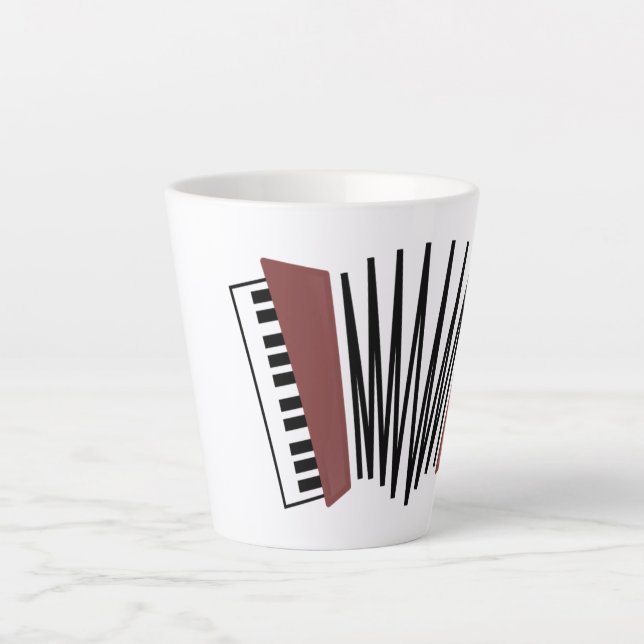 Accordion, red latte mug (Front)