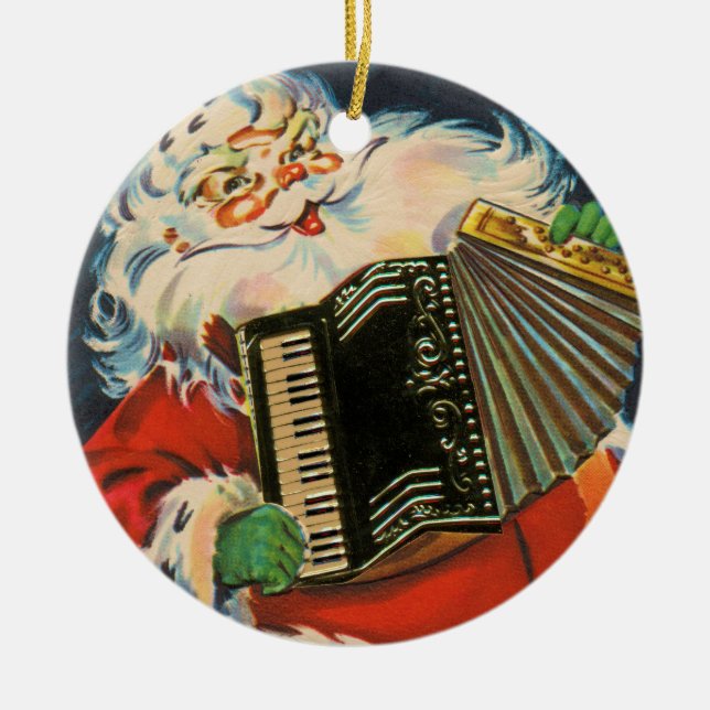 Accordion Santa Ceramic Tree Decoration (Front)