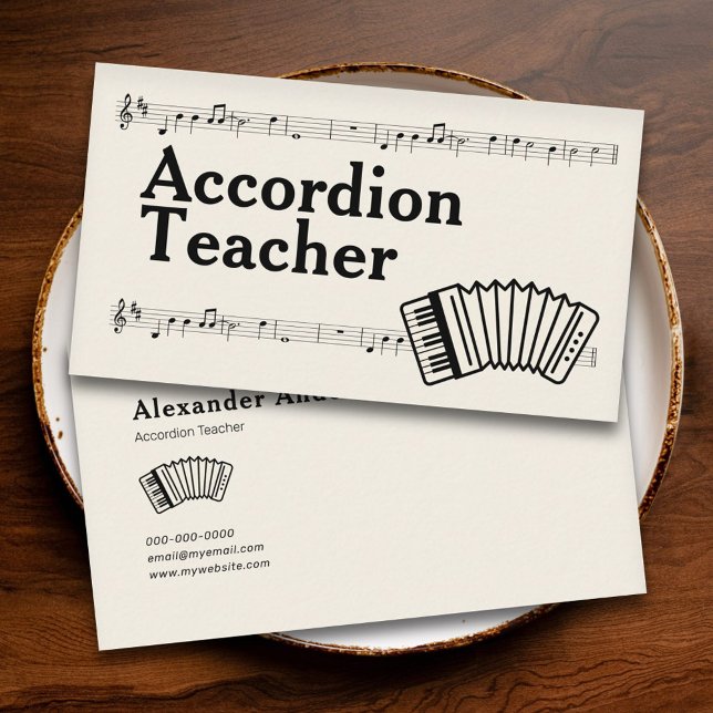 Accordion Teacher Business Card (Accordion Teacher Business Card)