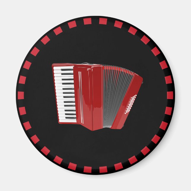 Accordion: The red accordion Magnet (Front)
