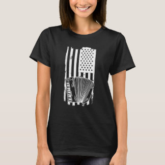 Accordion Us Flag - Accordion Accordionist Accordi T-Shirt