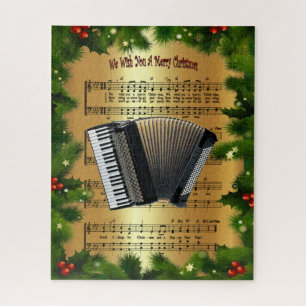 Accordion ~ “We Wish You A Merry Christmas” ~  Jigsaw Puzzle