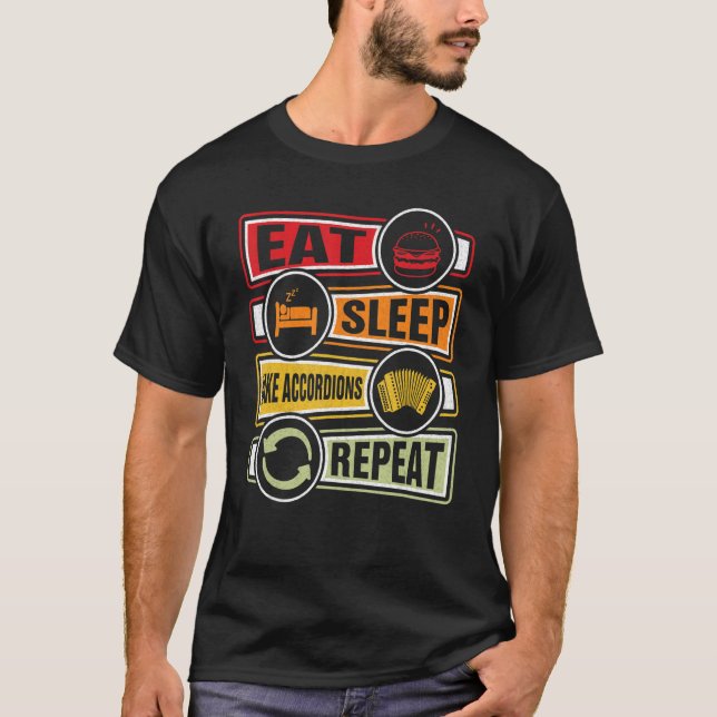 Accordionist Eat Sleep Make Accordions Repeat Air  T-Shirt (Front)