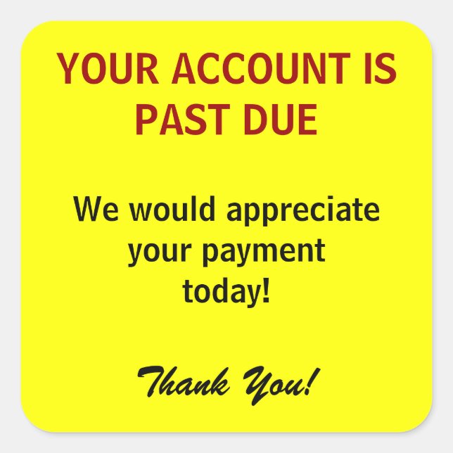 ACCOUNT PAST DUE Billing Stickers (Front)