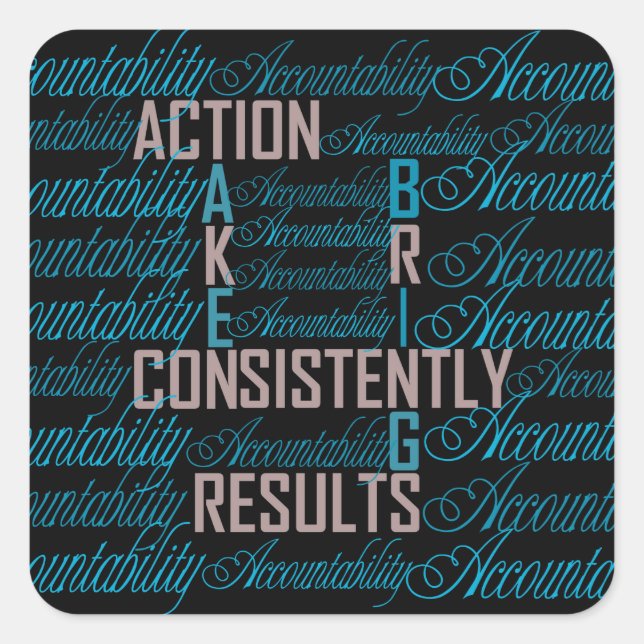 Accountability Word Art Quote Stickers (Front)