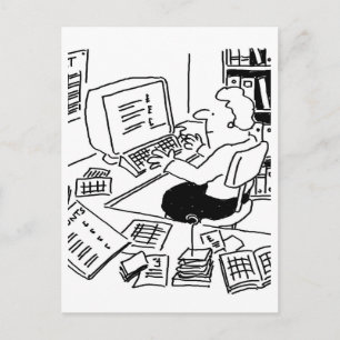 Accountancy or Office Worker Cartoon Postcard