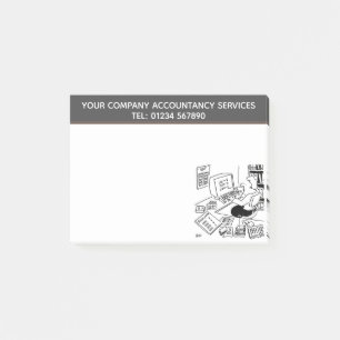 Accountancy Services Cartoon Theme to Personalise Post-it Notes