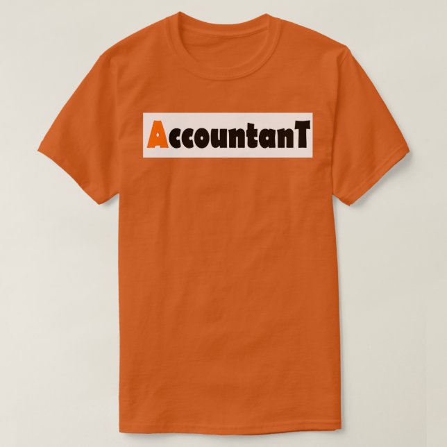 Accountant A Orange Colour T-Shirt (Design Front)