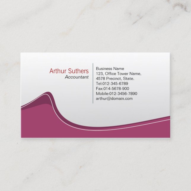 Accountant Accounting Finance Financial Elegant Business Card (Front)