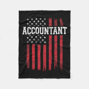 Accountant American Flag Usa Patriot Patriotic Fleece Blanket