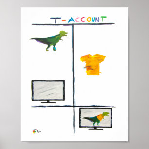Accountant Art T Rex T Account Accounting Office Poster