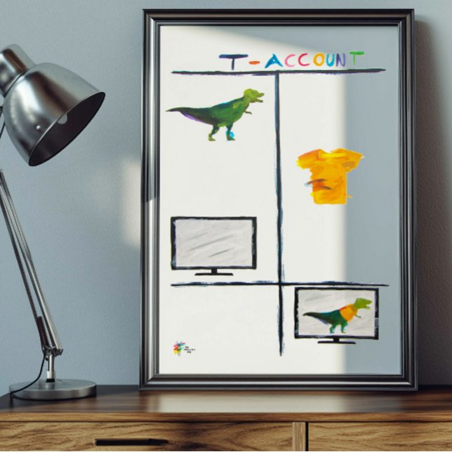 Accountant Art T Rex T Account Accounting Office Poster (Creator Uploaded)