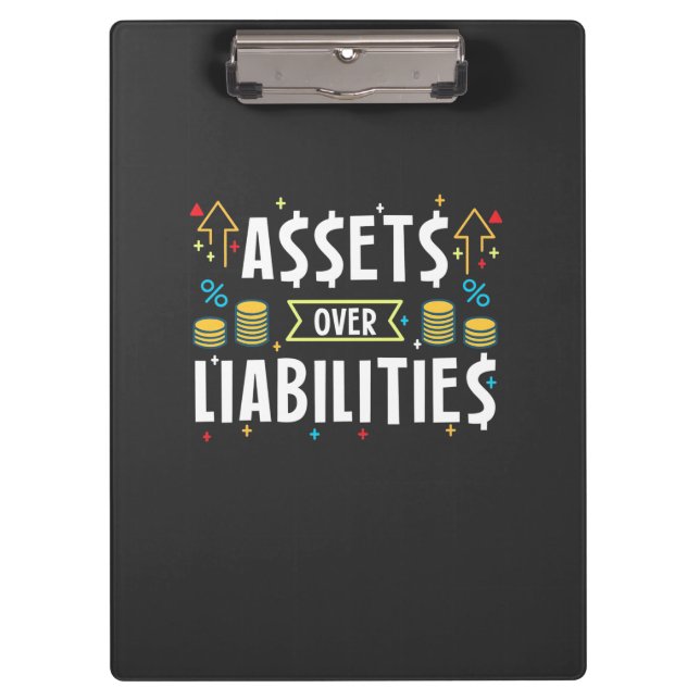 Accountant Assets Over Liabilities Clipboard (Front)