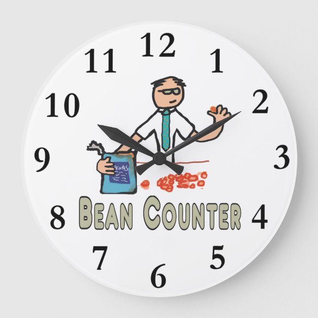 Accountant Bean Counter Large Clock (Front)