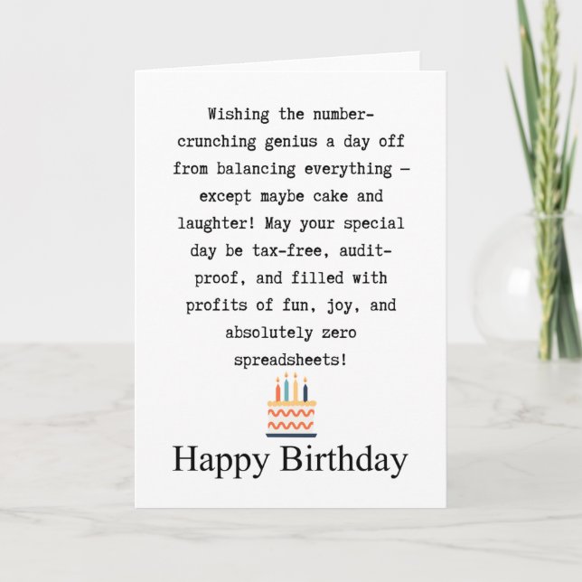 Accountant birthday card (Front)