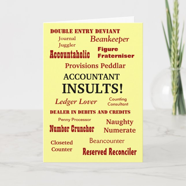 Accountant | Birthday | Cruel Name Insults Card (Front)