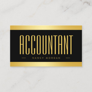 Accountant Black And Gold  Business Card