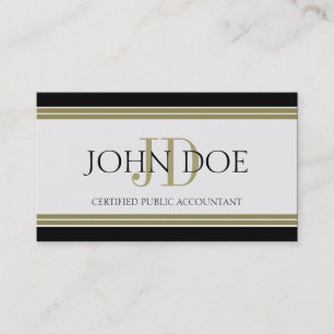 Accountant Black Gold Stripes Business Card