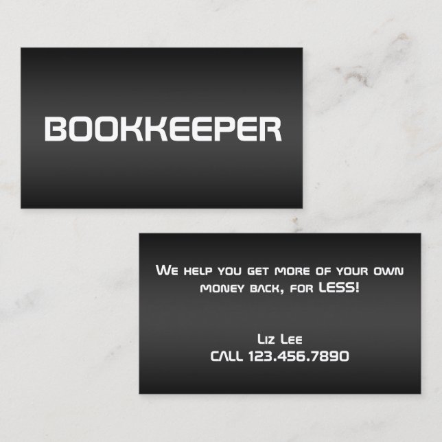 Accountant Bookkeeper Business Card (Front/Back)