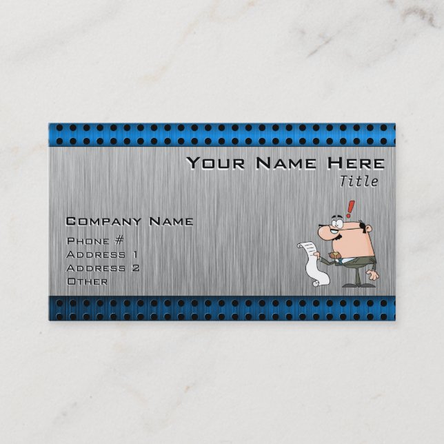 Accountant; Brushed metal-look Business Card (Front)