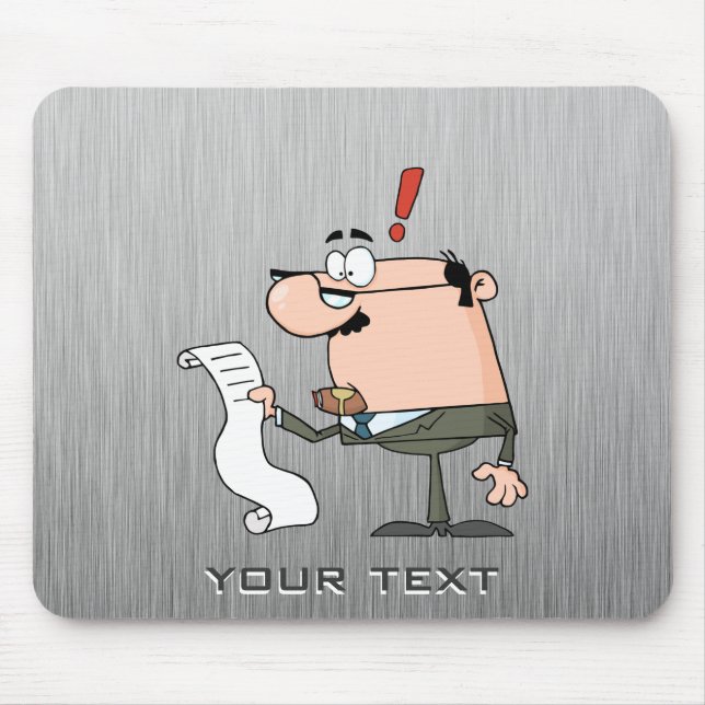 Accountant; Brushed metal-look Mouse Mat (Front)