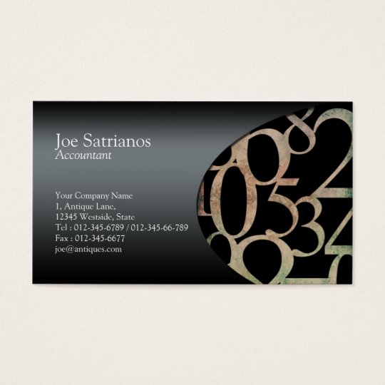 Accountant Business Card Side Numbers