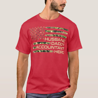 Accountant Camo US Flag Dad T-Shirt