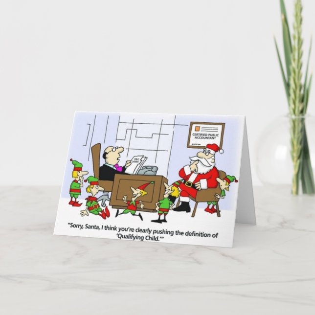 Accountant Card, Santa Declares Elves Christmas Holiday Card (Front)