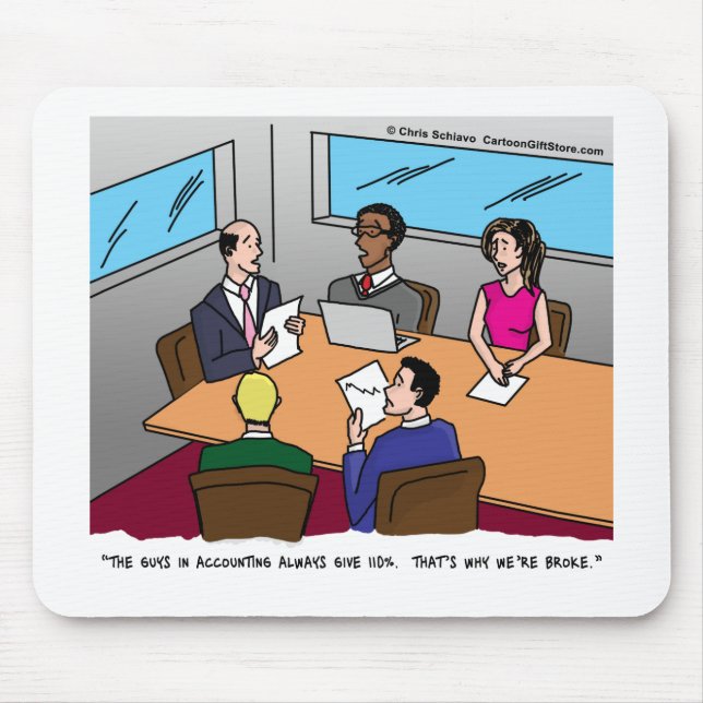Accountant Cartoon Mousepad (Front)