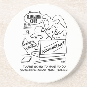 Accountant Checks Accounts at a Slimming Club Coaster