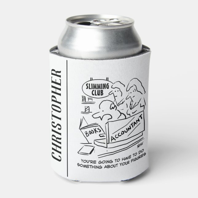 Accountant Checks the Books at a Slimming Club Can Cooler (Can Front)