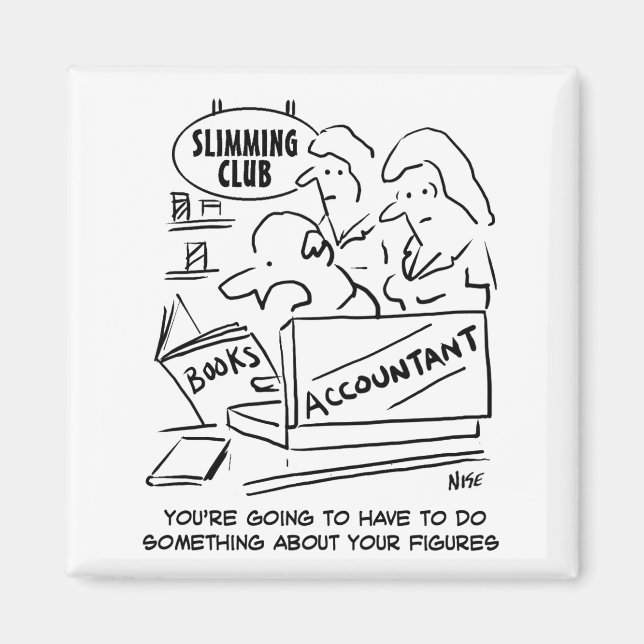 Accountant Checks the Books at a Slimming Club Magnet (Front)